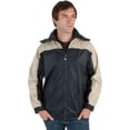 thumbnail image 1 of Adult Two-Tone Full-Zip Water-Resistant Hooded Windbreaker / Rain Jacket ( 2 Colors ) - Navy - Medium, 1 of 2