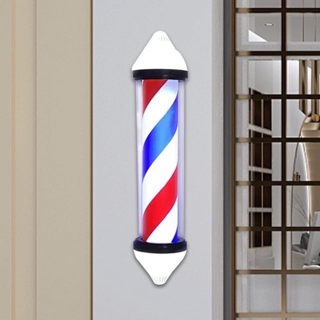 Luz de poste de peluquero, luz giratoria para barbería, tiras de luz LED, resistente, multifunción, resistente al agua para decoración de peluquería B