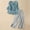 Blue, variant on Women's Cotton and Linen Solid Color Suit 2-Piece Vintage 3/4 Sleeve top Wide Leg Pants Casual Suit with Pockets Navy M
