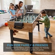 Best Choice Products 2x4ft 10-in-1 Combo Game Table Set w/ Hockey, Foosball, Pool, Shuffleboard, Ping Pong - Blue/Black