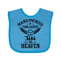 Inktastic Handpicked for Earth by My Titi in Heaven with Angel Wings Boys or Girls Baby Bib
