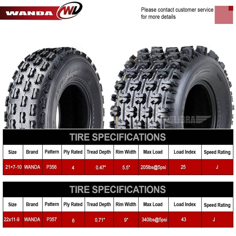 Set 4 ATV tires 21x7-10 & 22x11-9 85-86 Suzuki Quadsport LT230