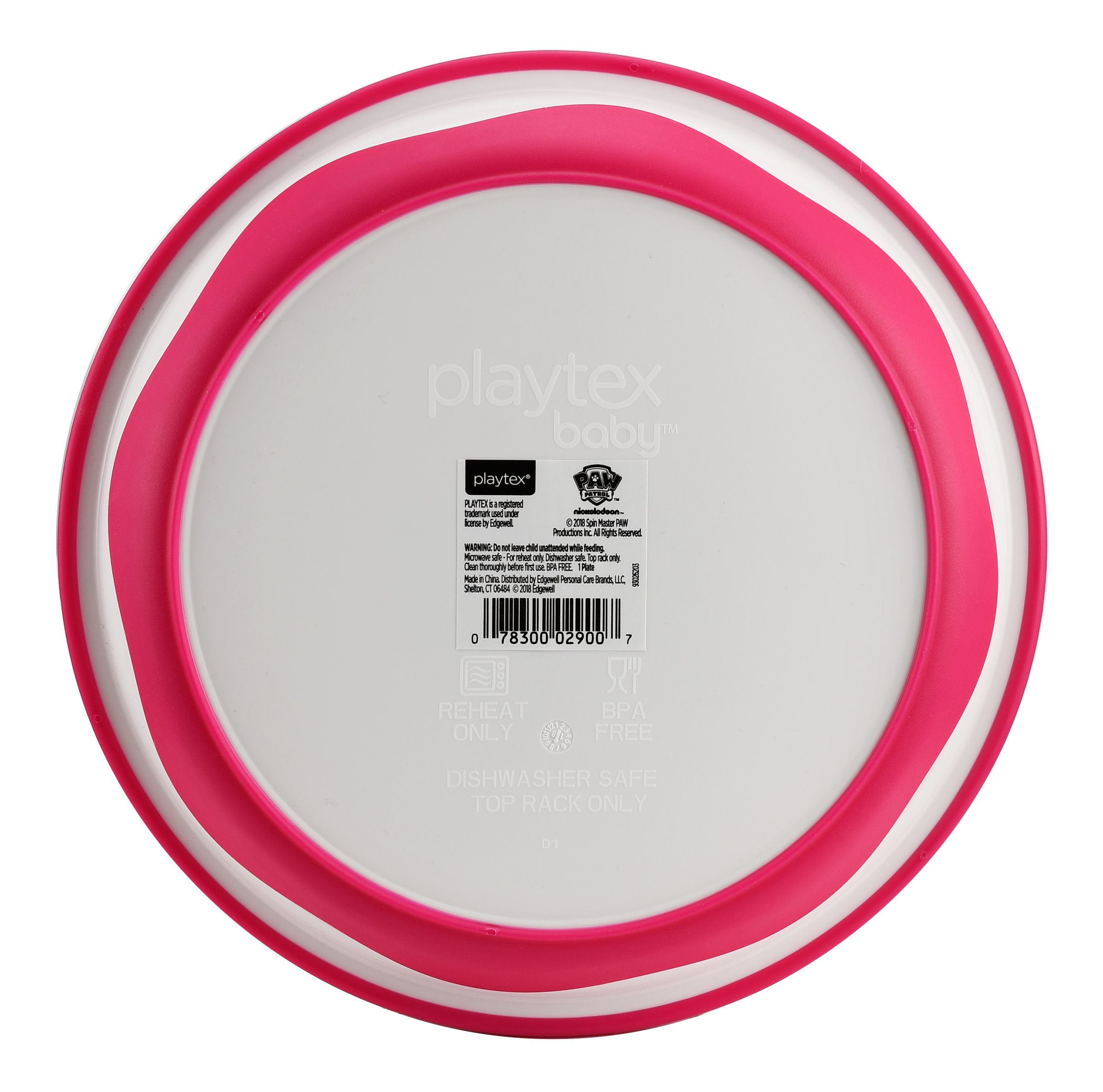 Playtex Mealtime Paw Patrol Plate for Girls, Pink, 1 Pack