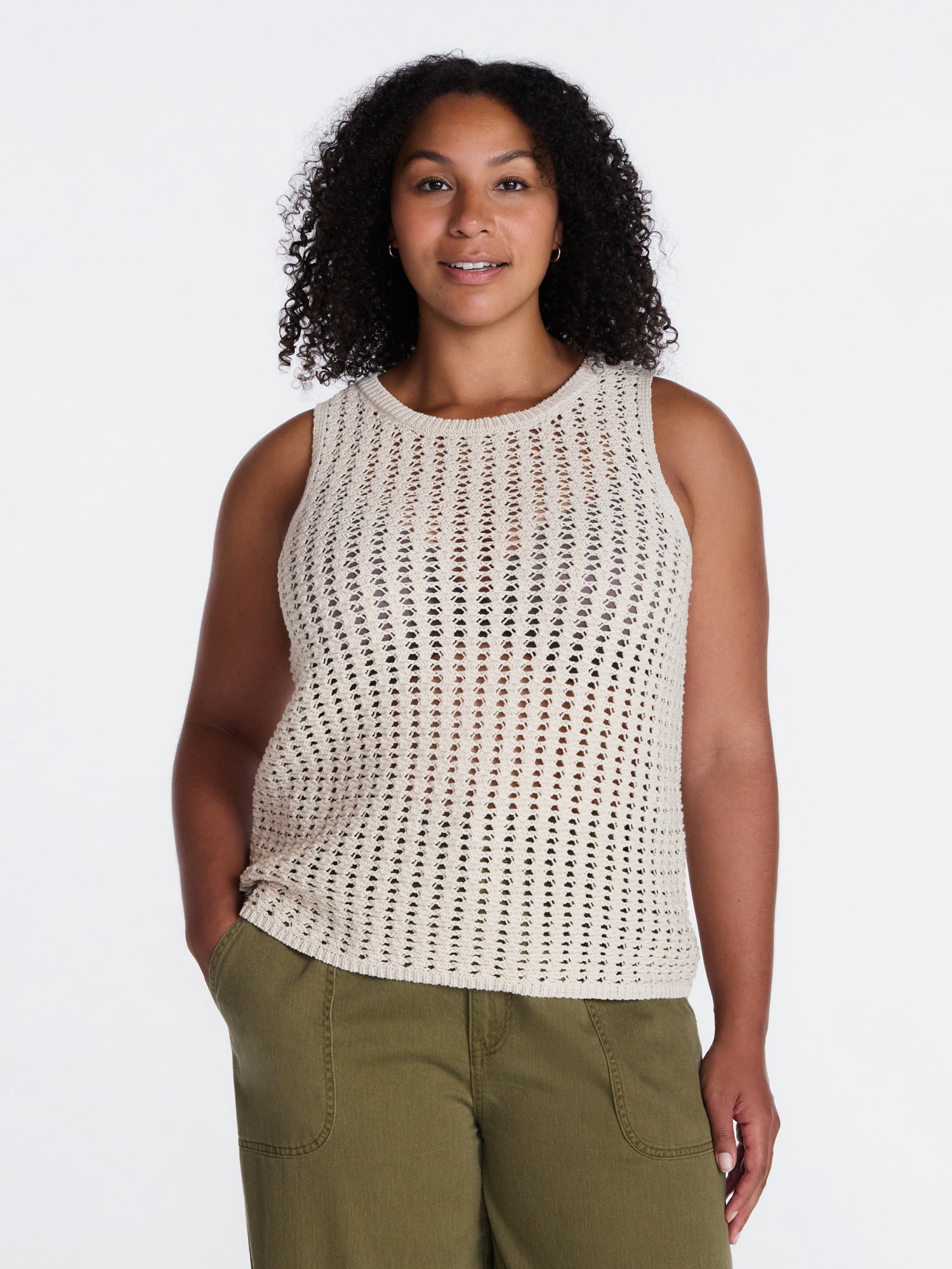 Time and Tru Woman's Sweater Tank, Sizes XS-XXXL