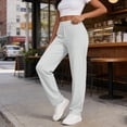 thumbnail image 7 of DeHolifer Womens Travel Pants Lightweight Stretch with Zipper Pockets Petite Ankle Dressy Golf Work Business Pants White L, 7 of 7