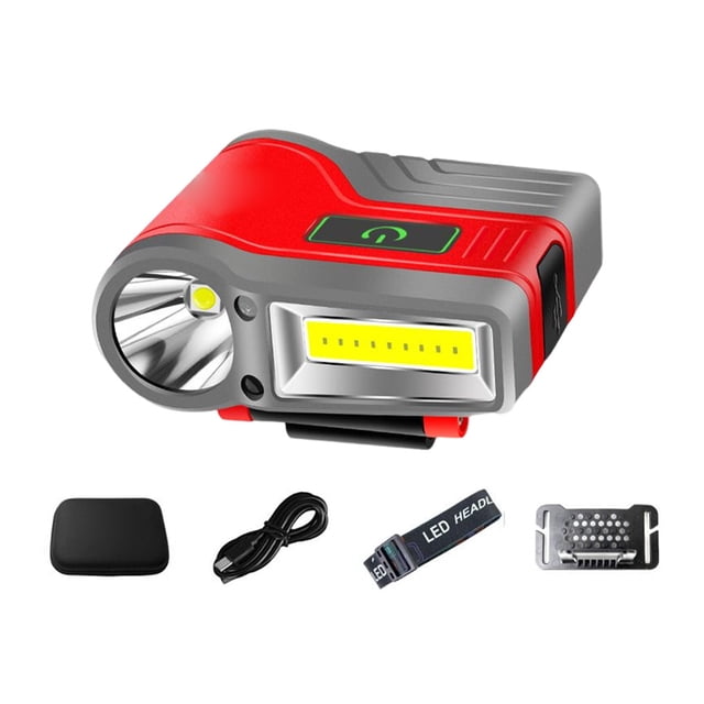 Yuarrent Faro portátil impermeable para acampar y ciclismo, linterna recargable, sombrero para correr, antorcha montada, equipo para exteriores Rojo Yuarrent OD029156-01