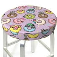 thumbnail image 3 of Fotbe Cute Donuts Stool Covers Round,Waterproof Round Bar Stool Covers Bar Chair Covers Washable Stool Cushion Slipcover for 12-14 Inch Chair-14 inch, 3 of 7