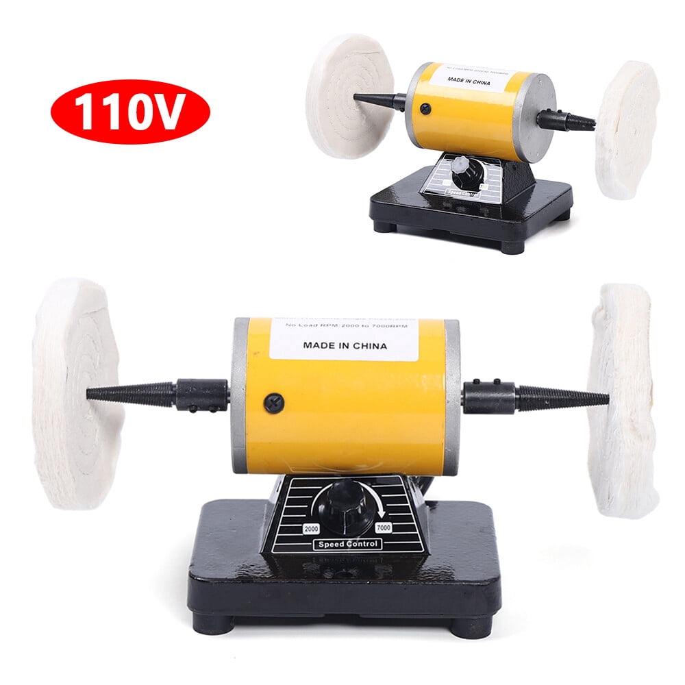 Bench Buffer Polisher with 2 Buffing Wheels, Adjustable Variable Speed Bench Grinder Polishing & Buffing Machine, Adjustable Bench Buffer Polisher