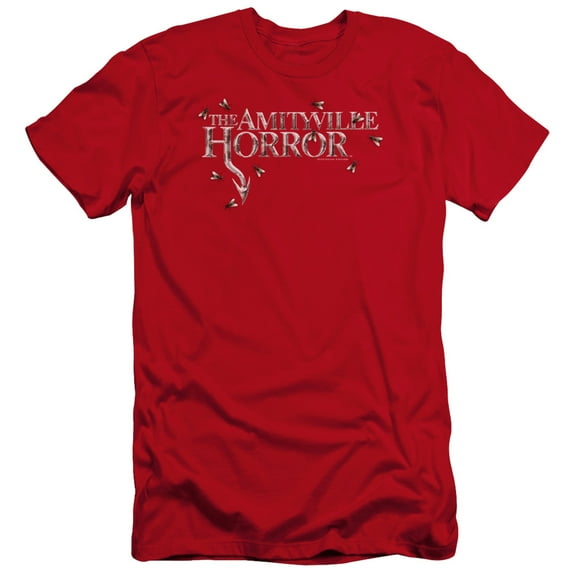 Amityville Horror Flies Premium Adult Slim Fit 30/1 T-Shirt Red