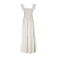 thumbnail image 4 of Women's Retro Pleated Suspender Ruffled Maxi Dress, 4 of 9