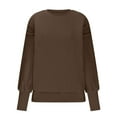 thumbnail image 4 of UYISJ Women's Oversized Sweaters Chunky Warm Crewneck Pullover Sweater Casual Long Sleeve Solid Color Tops Brown XXL, 4 of 9
