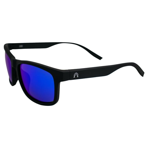Alpha Omega 6 Motorcycle Sunglasses Polarized Sports Riding Glasses Black Frame Blue Mirror Lens