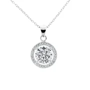 Cate & Chloe Ariel 18k White Gold Plated Halo Jewelry Set with Simulated Diamonds Gift for Women