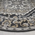 thumbnail image 3 of SAFAVIEH Pyramid Gladwyn Medallion Area Rug, Grey/Navy Gold, 6'7" x 6'7" Round, 3 of 10