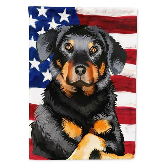 Beauceron American Flag Flag Canvas House Size