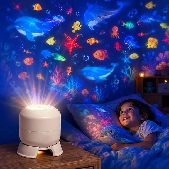LED Ocean Projector Night Light, Galaxy Ceiling Projector Lamps Dynamic Rotating USB, Gift for Children Kids and Enthusiast