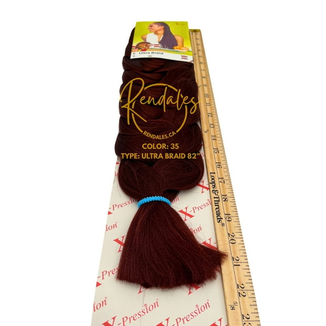 X-Pression Ultra Braid, Braiding Hair Extensions African Kinky, 82" Uncut Synthetic Fiber for Variety of Lengths, 100% Kanekalon, Soft & Shiny, Ready for Hot Water Use, 165g