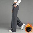 thumbnail image 2 of QASIEATN Sweatpants for Women Cotton and Linen Wide Leg Pants with Pockets Casual Solid Trousers, 2 of 7