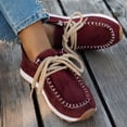 thumbnail image 2 of Pandaie Mocassins pour Femmes Confortables à Lacets Classiques Rétro Espadrilles Affaires Formelles Travail Marche Course Chaussures Décontractées Bordeaux 9.5, 2 of 8