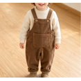 thumbnail image 5 of Ruyang Kids Toddlers Overalls Solid Adjustable Strap Loose Fit Jumpsuits Boys Girls Trendy Cotton Casual Rompers All-Season, 5 of 5