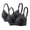 Black, variant on 2 Pack Women's Floral Lace Underwire Bra, Solid Color Adjustable Straps Bow Decor Lift Daily Lingerie