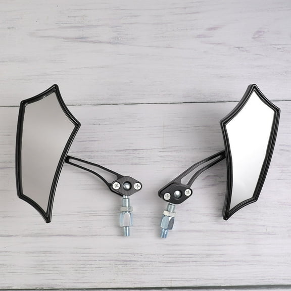 LOLIPPYY 2-Pack Universal Motorcycle Handlebar Mirrors, Black Plastic, and Wear-Resistant
