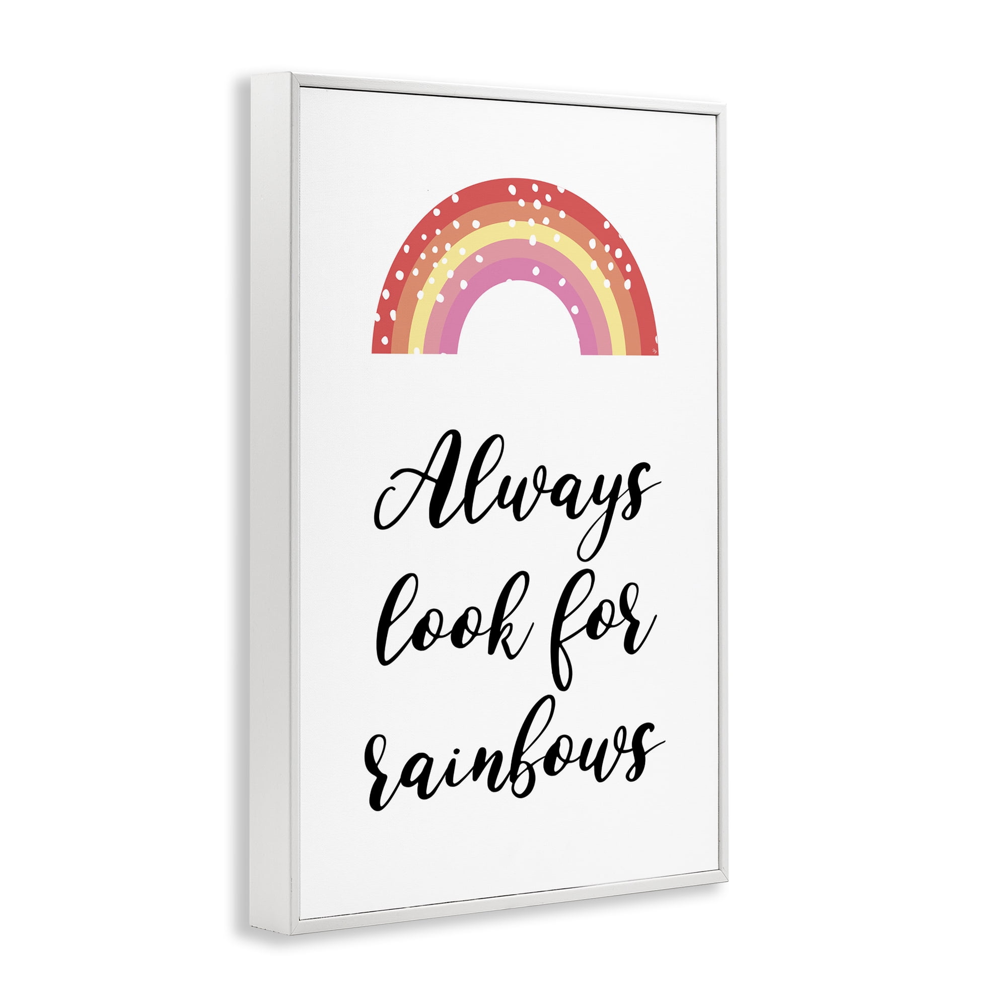 Stupell Industries Always Look For Rainbows White Framed Giclee Art, design by Martina Pavlova
