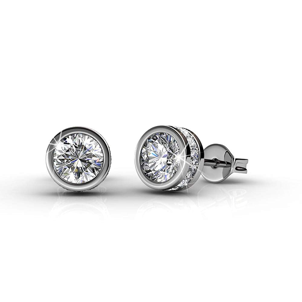 Jewellery Earrings Stud Earrings Nut Earrings Natural Diamond Earrings Gift for Her White Gold Earrings Brilliant Earrings 18K Gold Earrings 