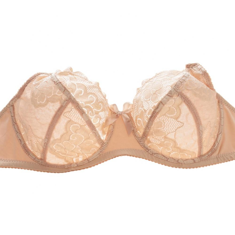  GMMDXD Full Cup Thin Underwear Bra Plus Size Adjustable Lace  Women Bra Breast Cover F Cup Large Size Bras (Bands Size : 85D, Color :  Khaki) : Clothing, Shoes & Jewelry