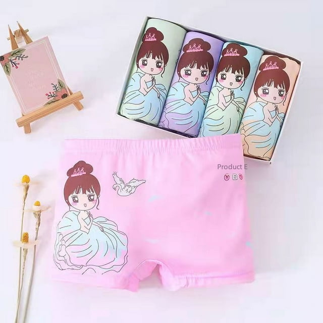 Braguitas para niños, calzoncillos tipo bóxer con dibujos animados bonitos para mujer, calzoncillos tipo bóxer triangulares grandes para niñas y niñas, calzoncillos tipo bóxer de princesa para niños