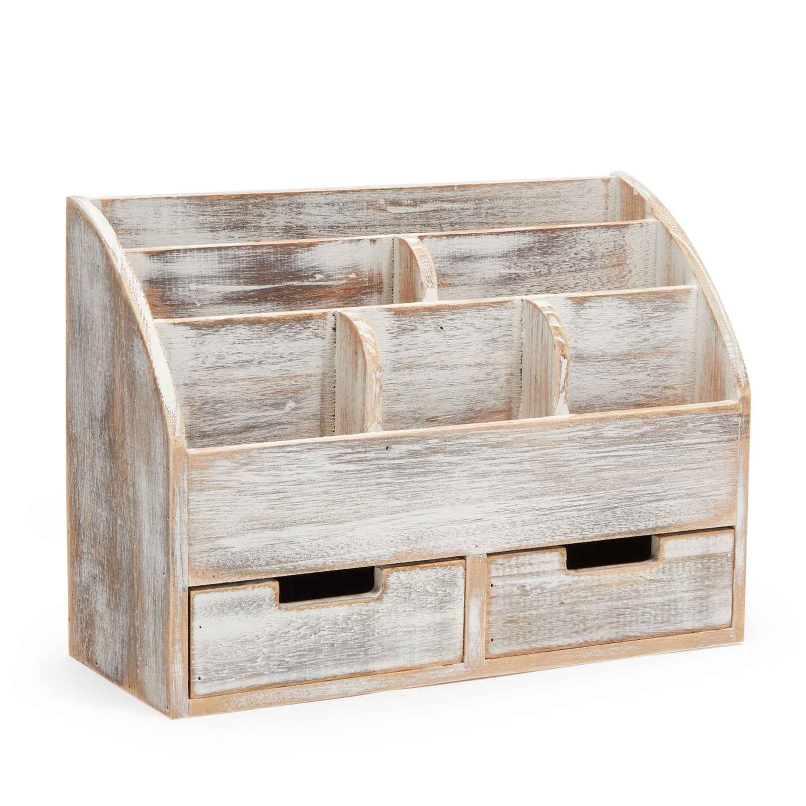 Klap eindpunt kompas Rustic Wood Desk Organizer with Drawers for Home and Office Supplies  Storage, Vintage-Style, 14.5 x 10 x 6 in - Walmart.com