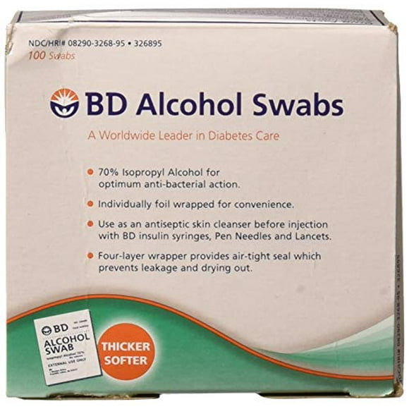 BD Alcohol Swabs 100 Each