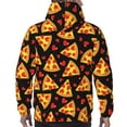 thumbnail image 7 of Uemuo Cartoon Pizza Pattern Men's Hoodie - Casual Pullover Hoodie with Kangaroo Pocket, Stylish Hooded Sweatshirt for Everyday Wear-Small, 7 of 7