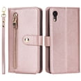 thumbnail image 5 of ELEHOLD Luxury Wallet Case for iPhone XR (6.1") Card Slots Zipper Purse Stand Function with Crossbody Strap Wrist Strap PU Leather Shockproof Case for iPhone XR,Rosegold, 5 of 7