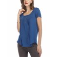 thumbnail image 1 of Innerwin T Shirt Solid Color Women Tops Summer Short Sleeve Fashion Tee Light Blue L, 1 of 4