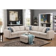 thumbnail image 2 of Seven Seat Reversible Fabric Sectional Sofa with Ottoman-Beige, 2 of 12