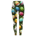 thumbnail image 4 of UVEASISHA Women Funny Easter Leggings Cute Bunny Colorful Eggs Printed Yoga Pants Comfortable Breathable Skinny Pants Casual Daily Wear Trousers Green L, 4 of 5