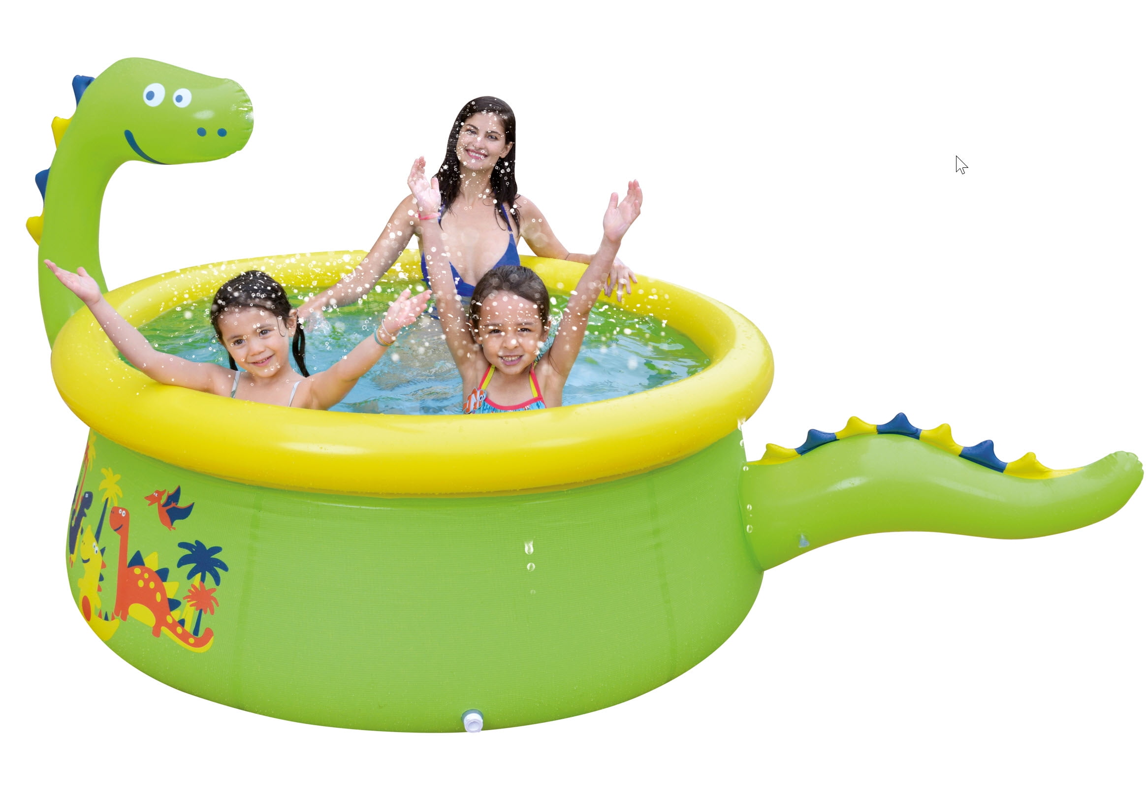 Kids Inflatable Pool Play Center Dinosaurs Theme Park With Slide Water Sprayer 