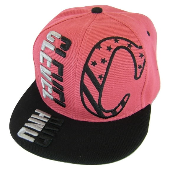 Cleveland Raised Text Adjustable Snapback Baseball Cap (Hot Pink/Black)