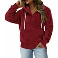 thumbnail image 6 of Admvng Sweatshirt for Women Casual Solid Keep Warm Button Down Collar Hooded Sweatshirts Tops Loose Long Sleeve Blouse Coats, Size S-2XL, 6 of 6