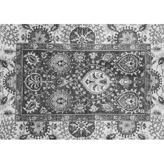 Ahgly Company Indoor Rectangle Abstract Gray Modern Area Rugs, 2' x 5'