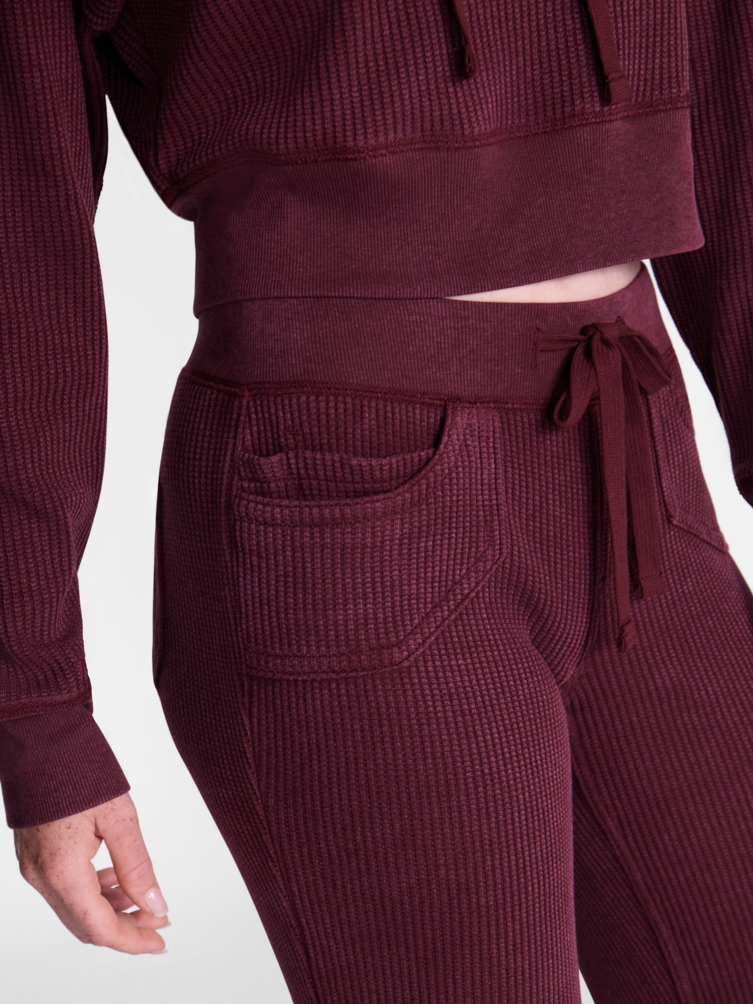No Boundaries Waffle Knit Flare Pants, 31.5'' Inseam, Women's XXS-XXL