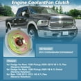 thumbnail image 2 of Embrague del Ventilador de Refrigeración Electrónica Unique Bargains para Dodge Ram 1500 2500 2009-2010, Embrague del Ventilador para Ram 1500 2500 2011-2013 V8 4.7L No. 2931/55056860AB, 2 of 7