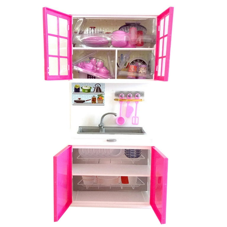 Simulation Kitchen Cabinets Set Children Pretend Play Cooking