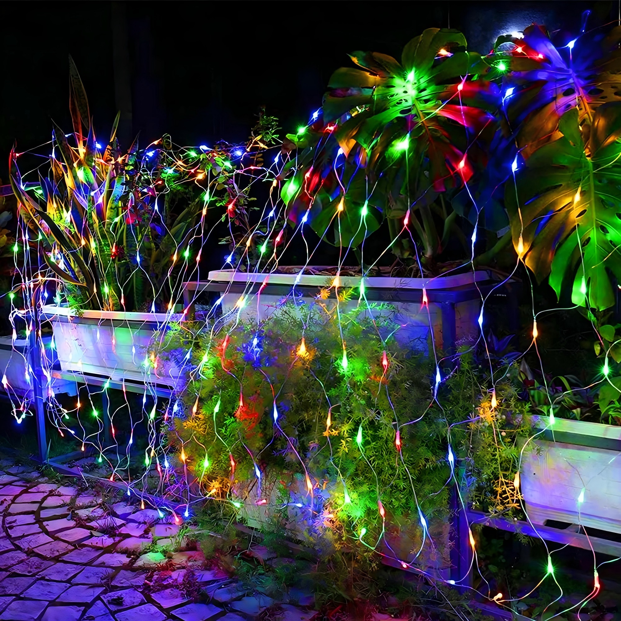 Happylost LED Christmas Net Lights, 192 Lights, Waterproof, 8 Modes photo 5