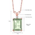 thumbnail image 5 of Gem Stone King 6.62 Ct Green Prasiolite White Diamond 18K Rose Gold Plated Silver Pendant with Chain, 5 of 5