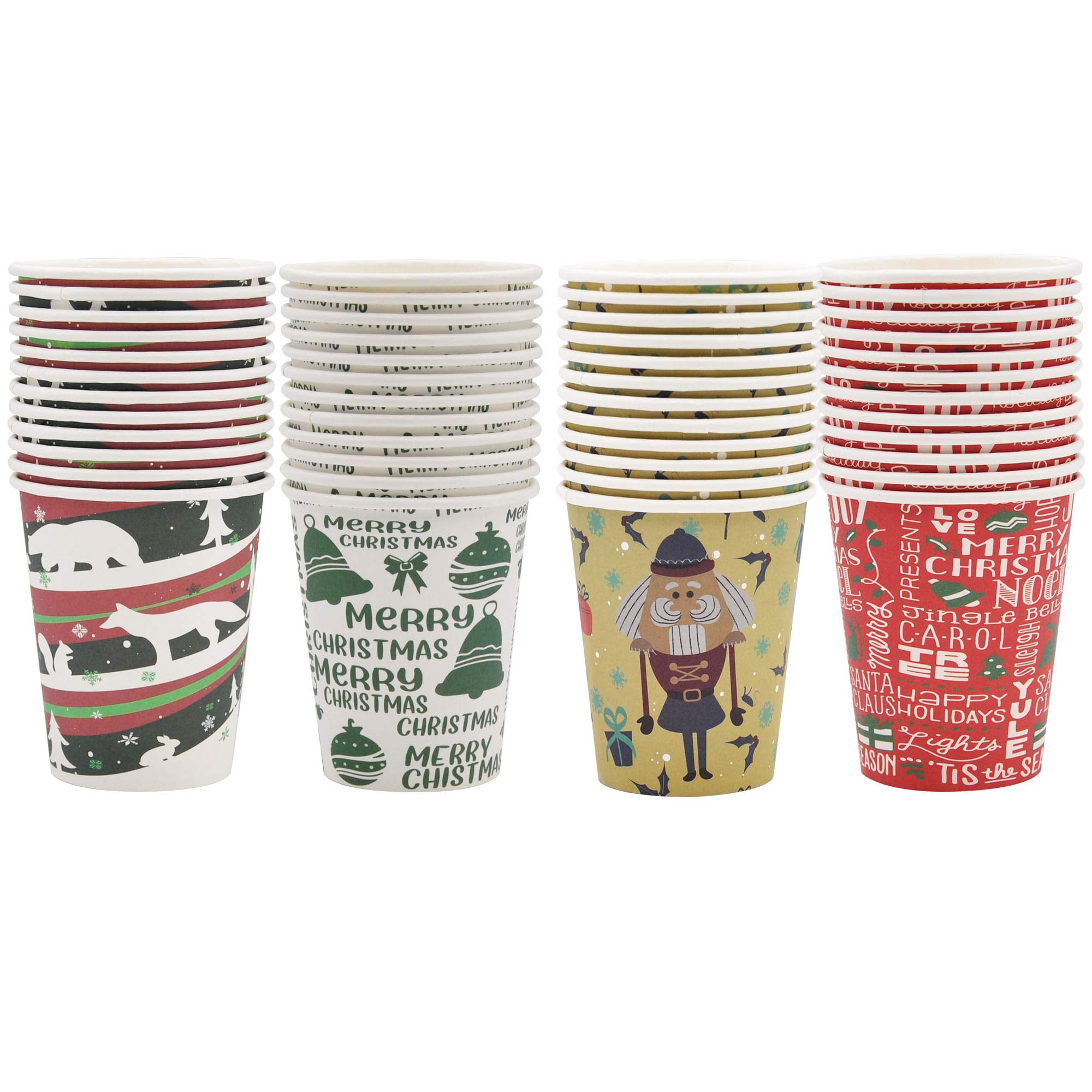 Jinei 200 Pcs Disposable Christmas Cups 16 oz Christmas Plastic