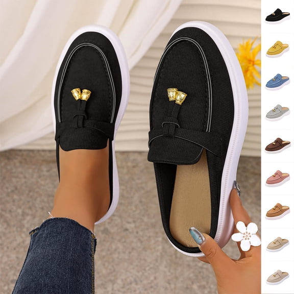 Miluxas Women's Soft Walking Platform Mule, Casual Slip-On Shoes, Lightweight, Comfortable, Stylish Everyday Footwear Yellow 9.5(43)