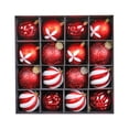 thumbnail image 3 of Adornos de Bolas de Navidad Macarena 16 Uds colgantes Rojo, 3 of 7