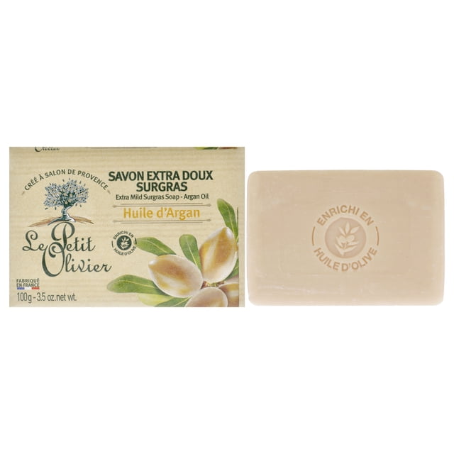 Jabón Surgras extra suave - Aceite de argán de Le Petit Olivier para unisex - Jabón de 3,5 oz